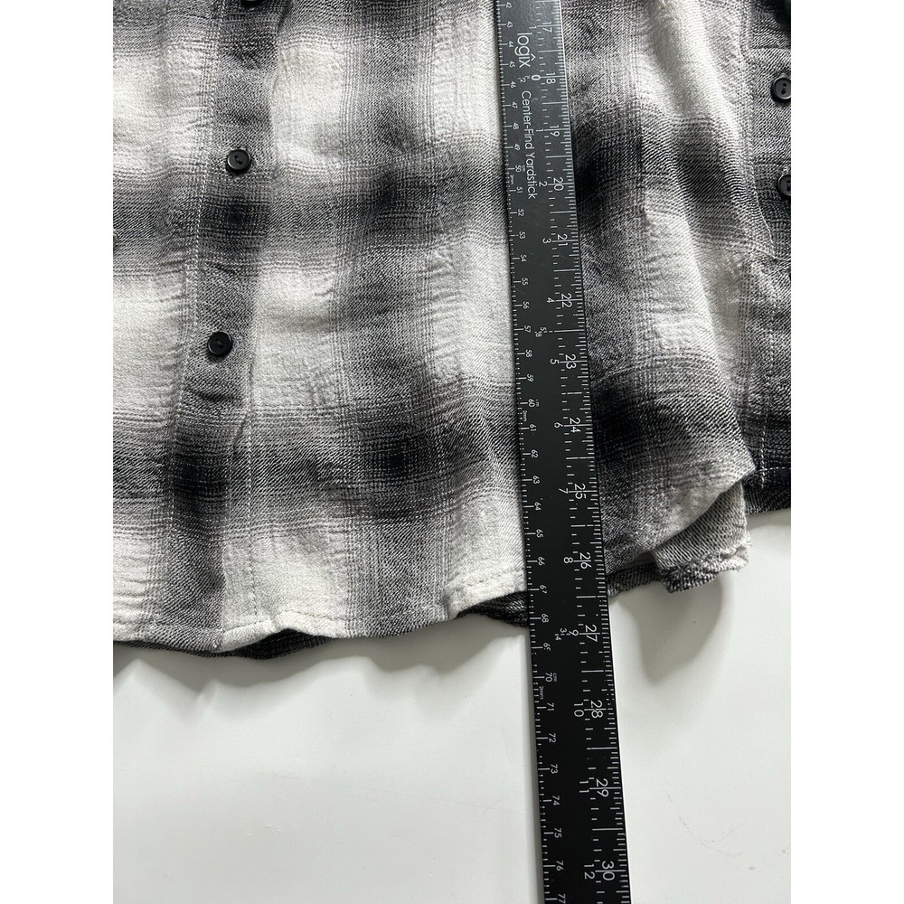 Sundance Catalog Dylan Shirt Women's Small Wool Blend Flannel Black White Plaid - Picture 7 of 8